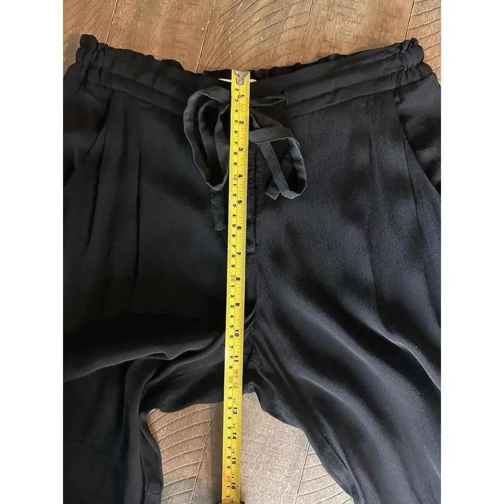 Aritzia Wilfred Silk Blend Marais Paper Bag Pull on Pants Black Women’s sz Small - Picture 11 of 15